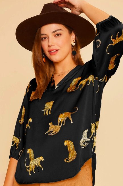 Tiger hotsell print blouse